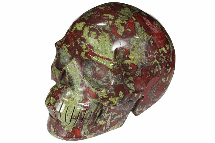Polished Dragon's Blood Jasper Skull - South Africa #110078
